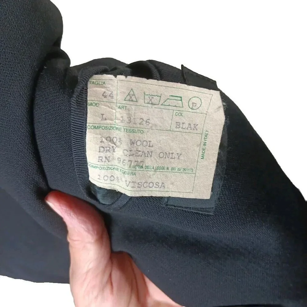 Bachrach Made in Italy Men's Black Sport Coat Blazer Jacket 4 Button Mens‎ Sz 44